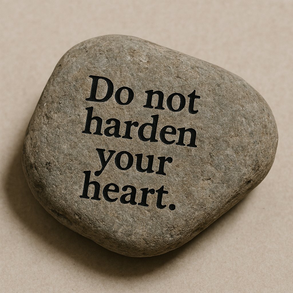 "Today, if you will hear His voice" do not harden your hearts to this truth. Remember what happened in the days when the Israelites wandered in the wilderness..."